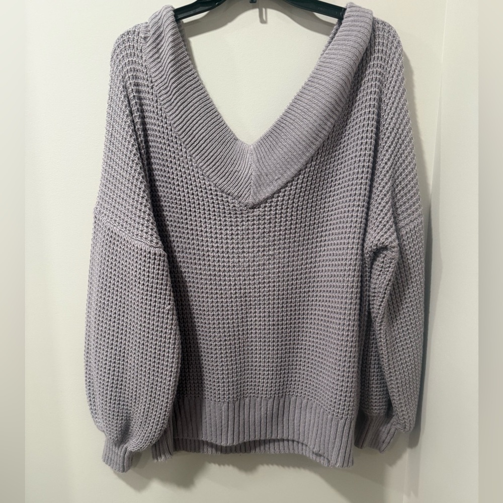 Zenana Outfitters Lavender V-Neck Sweater